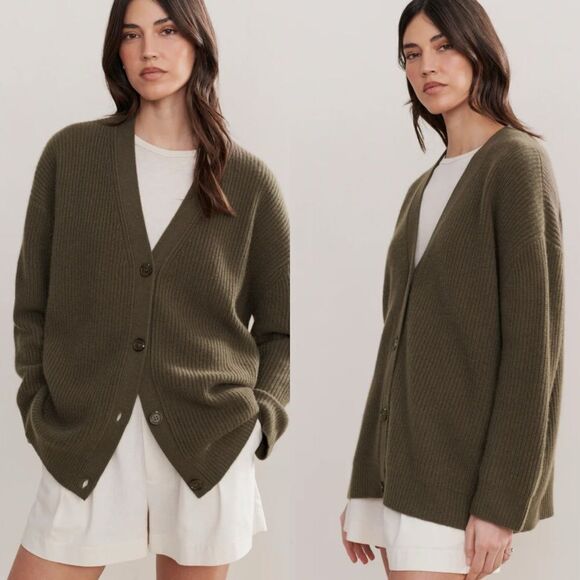Jenni Kayne Sweaters - Jenni Kayne Cotton Cocoon Cardigan in Olive